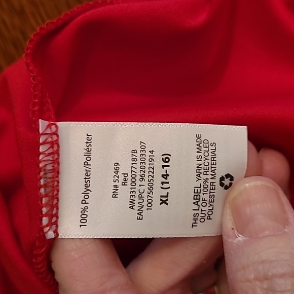 💥3for$12💥 Athletic Works boy's red long-sleeved shirt size XL (14-16) - Picture 5 of 5